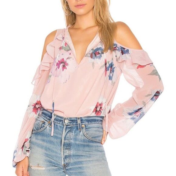 Yumi Kim Tops - Yumi Kim XS Stella Cold Shoulder Pink Blouse REG. $135 (r1)